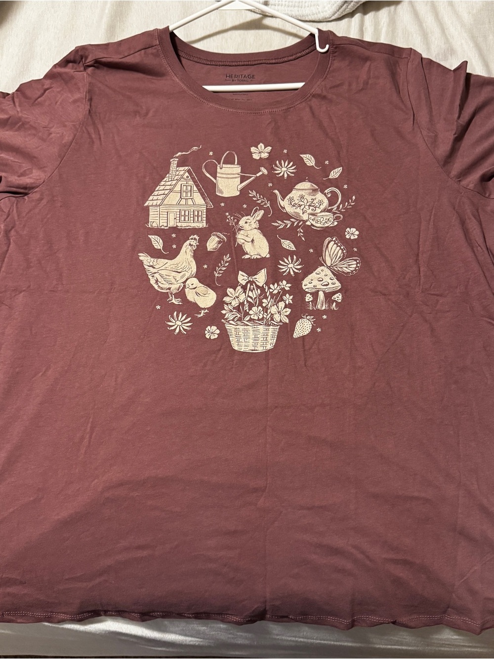 Heritage Women's Mauve Short-Sleeve Tee with Cream Garden Graphic